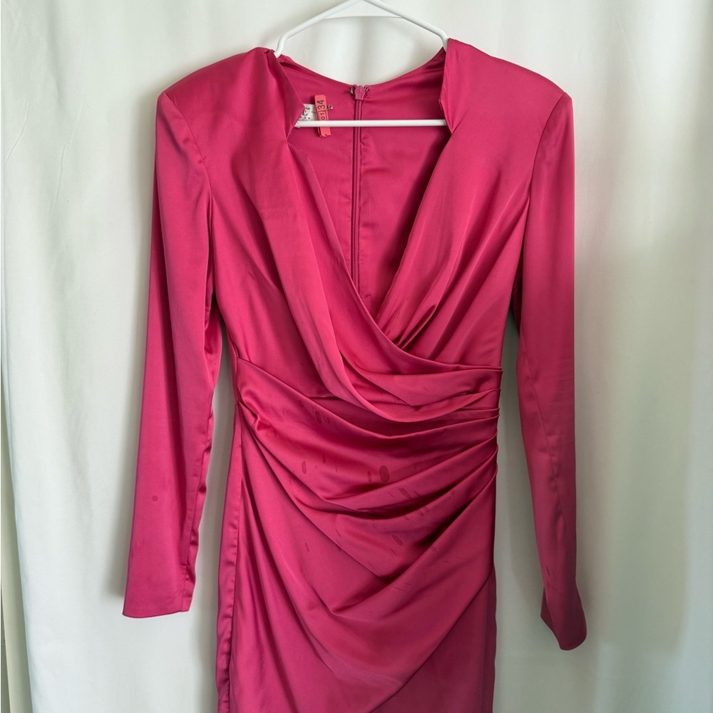 Elegant Pink Draped Dress